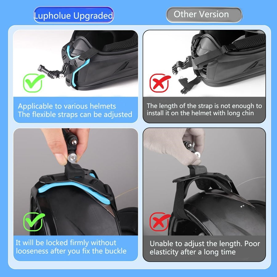 4-in-1 Motorcycle Helmet Chin Strap Mount Compatible with GoPro Insta 360 Session 4-in-1 Motorcycle Helmet Chin Strap Mount Compatible with GoPro Insta 360 Session